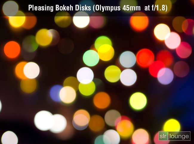 Bokeh disc comparison showing circular smooth out of focus highlight discs from a lens with rounded aperture blades