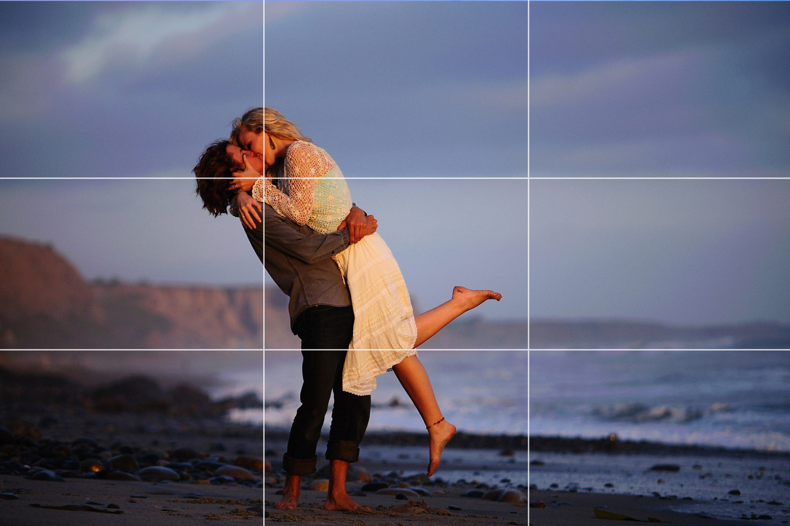 Portrait photograph demonstrating the rule of thirds with subject placed at a grid intersection point