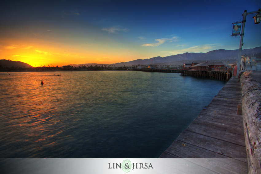 Medium long exposure at Stearns Wharf showing partially blurred water with some wave detail still visible at 4 seconds
