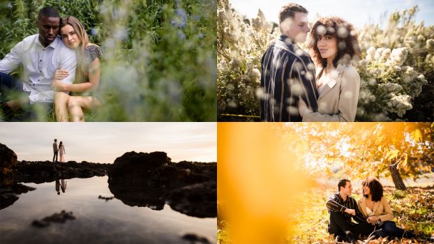 wedding and engagement photography foreground elements depth collage
