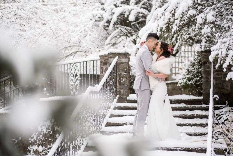 Winter wedding portrait by Kniley Photography